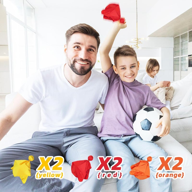 Flylin 6Pcs Football Penalty Flags, Soccer Tossing Flags Referee Props Sports Fan Tossing Flags, Challenge Flag Football Games Accessory for Football/Lacrosse(Red+Yellow+Orange) - Image 2